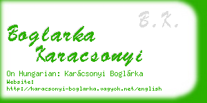 boglarka karacsonyi business card