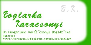 boglarka karacsonyi business card